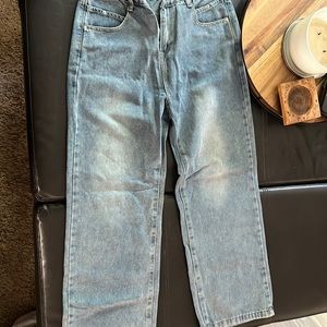 bleached boyfriend jeans - blue